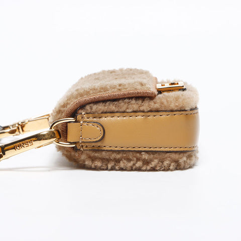 フェンディ FENDI ナノ バケット ボア バッグチャーム ショルダーバッグ ブラウン WS13141