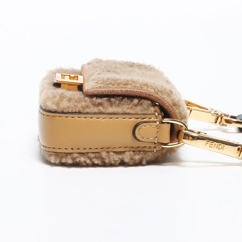 フェンディ FENDI ナノ バケット ボア バッグチャーム ショルダーバッグ ブラウン WS13141