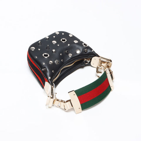 グッチ GUCCI ミニバッグ スタッズ 2way レザー ショルダーバッグ ブラック WS13145
