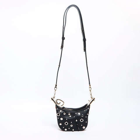 グッチ GUCCI ミニバッグ スタッズ 2way レザー ショルダーバッグ ブラック WS13145