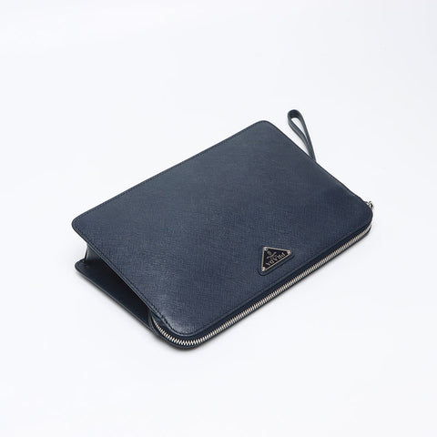 プラダ PRADA サフィアーノ スモール レザー ポーチ クラッチバッグ ネイビー WS13146