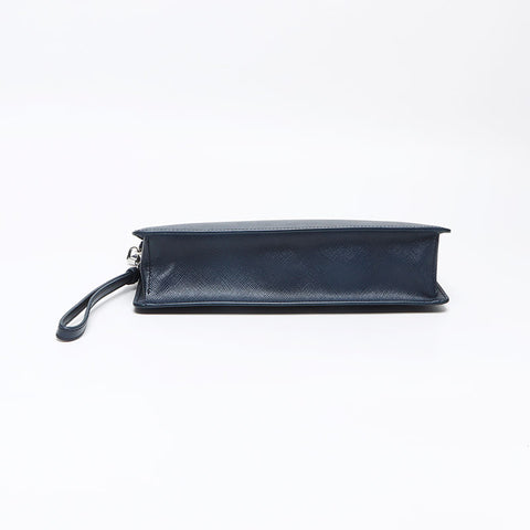 プラダ PRADA サフィアーノ スモール レザー ポーチ クラッチバッグ ネイビー WS13146
