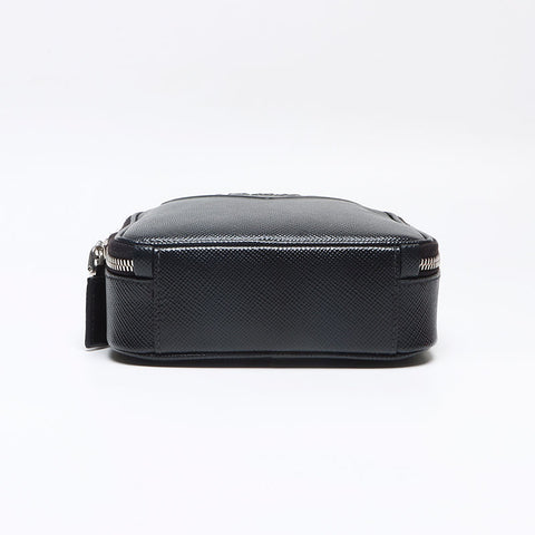 PRADA Saffiano triangle logo Shoulder Bag black WS13147