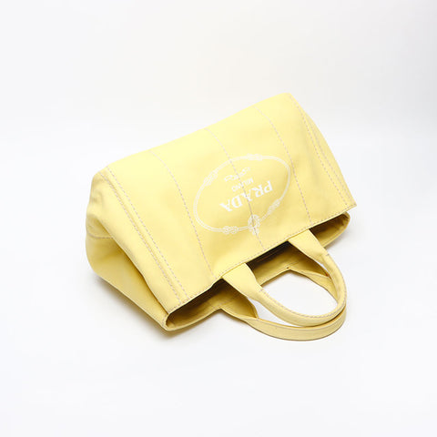 PRADA Canapa L Large Tote Bag yellow WS13148