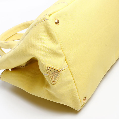 PRADA Canapa L Large Tote Bag yellow WS13148