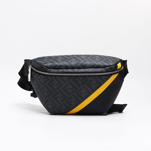 フェンディ FENDI ダイアゴナル ベルトバッグ ズッキーノ 7VA434 ショルダーバッグ グレー WS13149