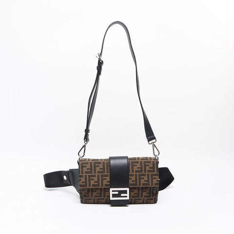 FENDI Zucca 2way Shoulder Bag Brown WS13150