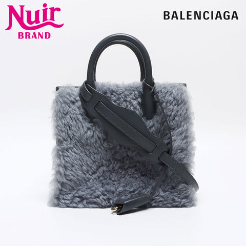 バレンシアガ BALENCIAGA パドロックヌード 2way 347237 レザー ハンドバッグ グレー WS13155