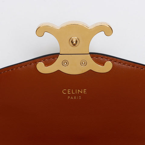CELINE Triomphe Smartphone Case Phone Pouch Shoulder Bag Brown WS13156