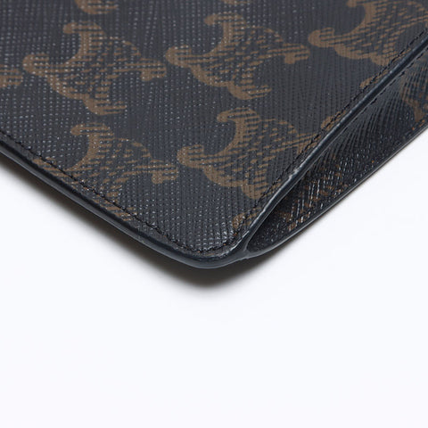 CELINE Triomphe Smartphone Case Phone Pouch Shoulder Bag Brown WS13156