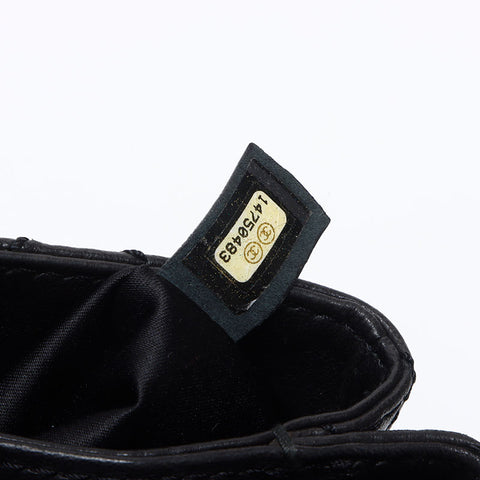 CHANEL Lambskin Wild Stitch Mini 14th Series Shoulder Bag black WS13168