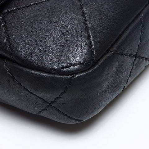 CHANEL Lambskin Wild Stitch Mini 14th Series Shoulder Bag black WS13168