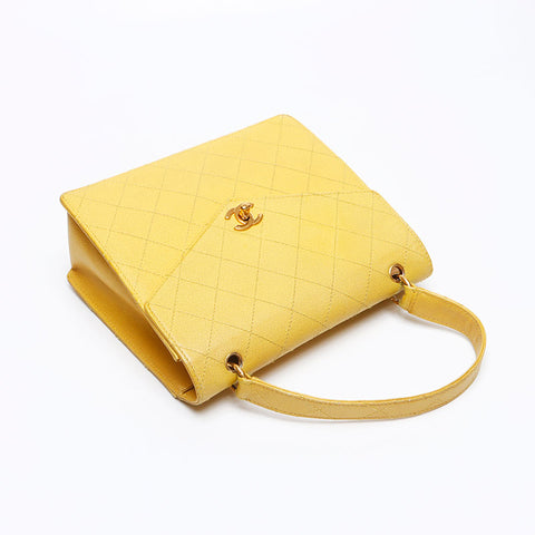CHANEL 鱼子酱皮 Wild Stitch 5th Series 1999-2000 手提包 黄色 WS13170