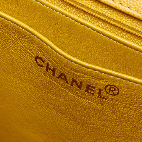 CHANEL 鱼子酱皮 Wild Stitch 5th Series 1999-2000 手提包 黄色 WS13170