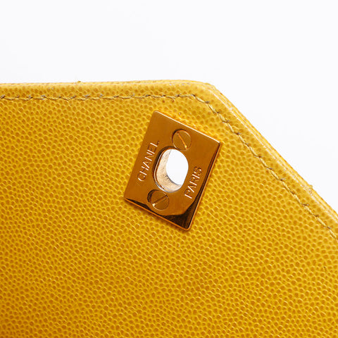 CHANEL 鱼子酱皮 Wild Stitch 5th Series 1999-2000 手提包 黄色 WS13170