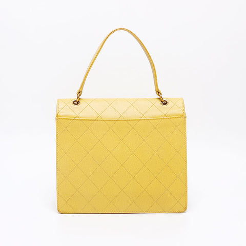 CHANEL 鱼子酱皮 Wild Stitch 5th Series 1999-2000 手提包 黄色 WS13170