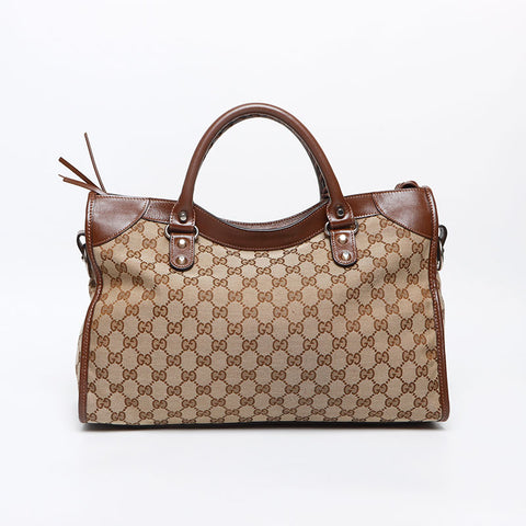 グッチ GUCCI ×BALENCIAGA バレンシアガ GGキャンバス ネオ クラシック シティ ショルダーバッグ ブラウン WS13181