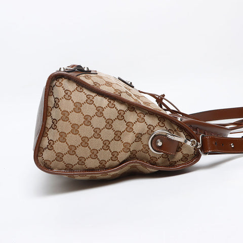 グッチ GUCCI ×BALENCIAGA バレンシアガ GGキャンバス ネオ クラシック シティ ショルダーバッグ ブラウン WS13181