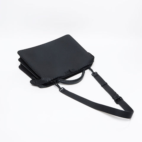 FENDI Peekaboo I See You Medium 2way Matte Black Metal Shoulder Bag black WS13183