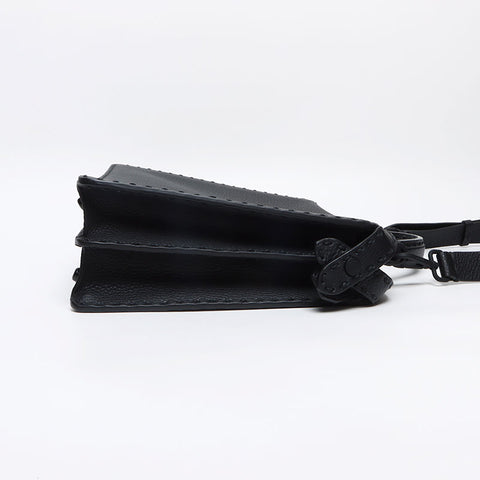 FENDI Peekaboo I See You Medium 2way Matte Black Metal Shoulder Bag black WS13183