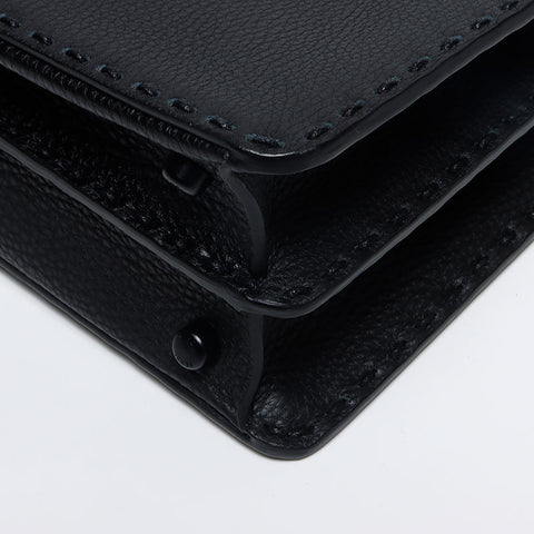 FENDI Peekaboo I See You Medium 2way Matte Black Metal Shoulder Bag black WS13183