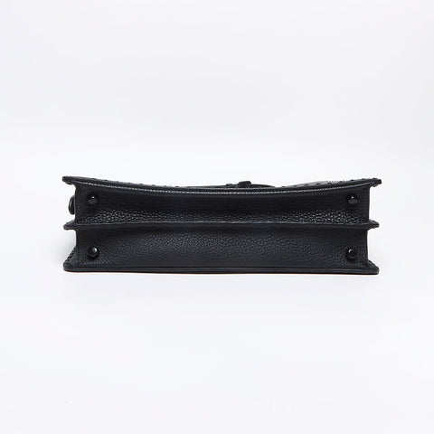 フェンディ FENDI ピーカブー アイシーユー ミディアム 2way マットブラック 金具 ショルダーバッグ ブラック WS13183