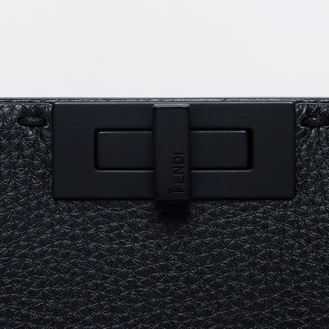 FENDI Peekaboo I See You Medium 2way Matte Black Metal Shoulder Bag black WS13183