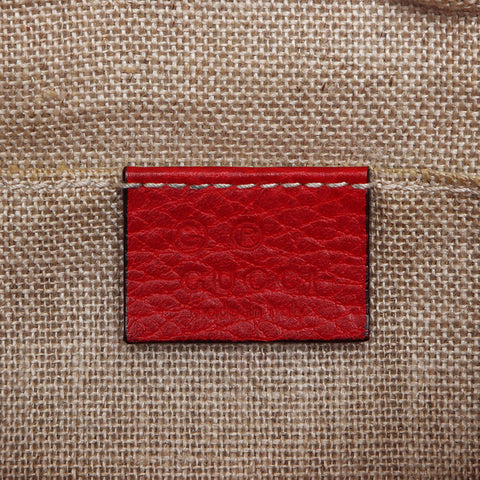 グッチ GUCCI GGキャンバス レッド レザー ショルダーバッグ ベージュ WS13184