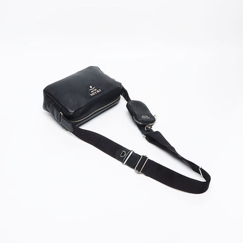 プラダ PRADA ソフトレーザー ロゴ ショルダーバッグ ブラック WS13185