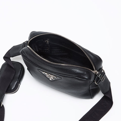 プラダ PRADA ソフトレーザー ロゴ ショルダーバッグ ブラック WS13185