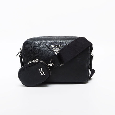 プラダ PRADA ソフトレーザー ロゴ ショルダーバッグ ブラック WS13185