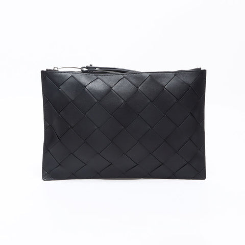 BOTTEGAVENETA INTRECCIATO Lamb Leather Clutch bag black WS13186