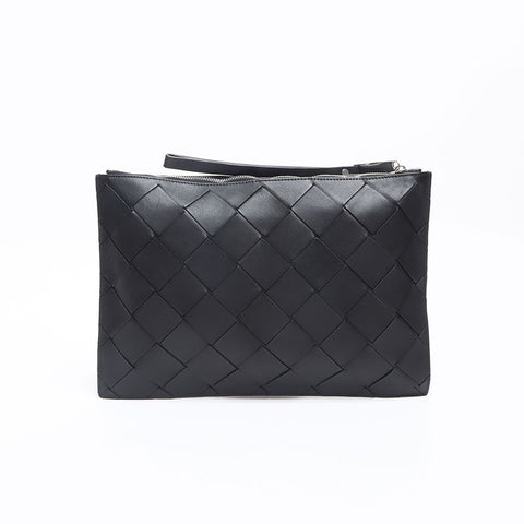 BOTTEGAVENETA INTRECCIATO Lamb Leather Clutch bag black WS13186