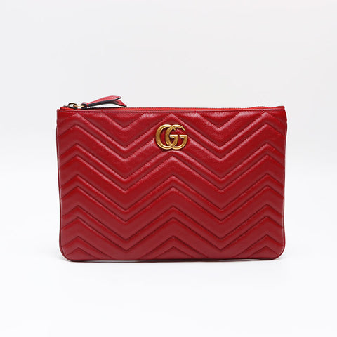 グッチ GUCCI GGマーモント レザー クラッチバッグ レッド グッチ GUCCI GGマーモント レザー クラッチバッグ レッド