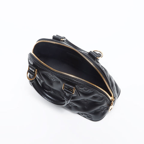 LOUIS VUITTON Alma Soft BB Bubble Gram Leather Shoulder Bag black WS13194