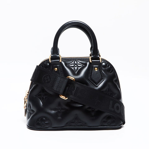 LOUIS VUITTON Alma Soft BB Bubble Gram Leather Shoulder Bag black WS13194