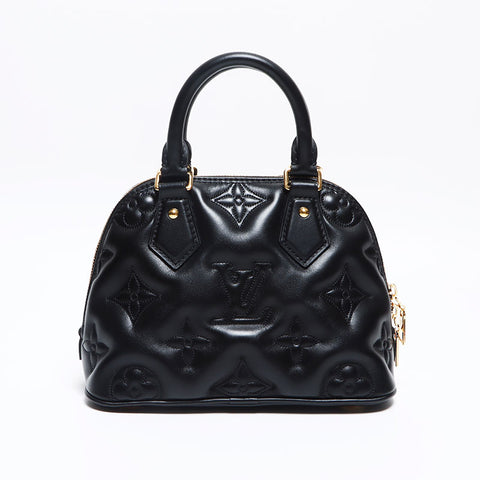 LOUIS VUITTON Alma Soft BB Bubble Gram Leather Shoulder Bag black WS13194