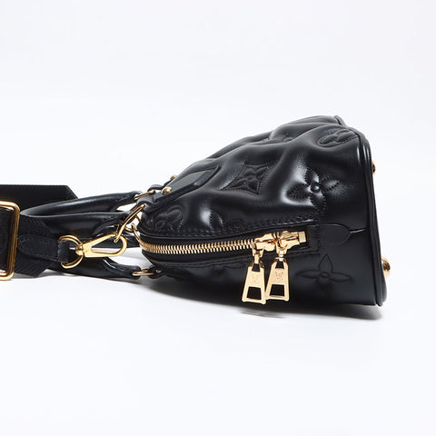 LOUIS VUITTON Alma Soft BB Bubble Gram Leather Shoulder Bag black WS13194