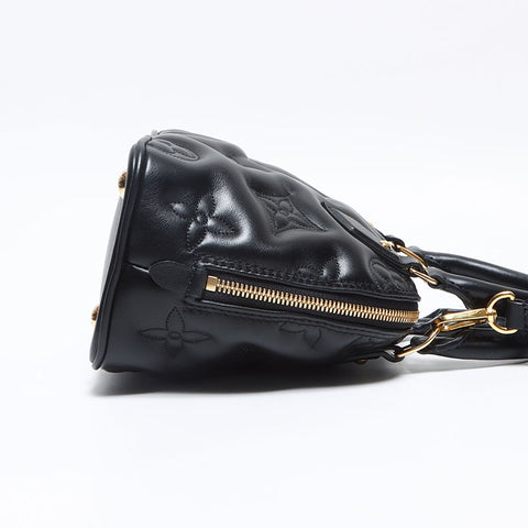 LOUIS VUITTON Alma Soft BB Bubble Gram Leather Shoulder Bag black WS13194