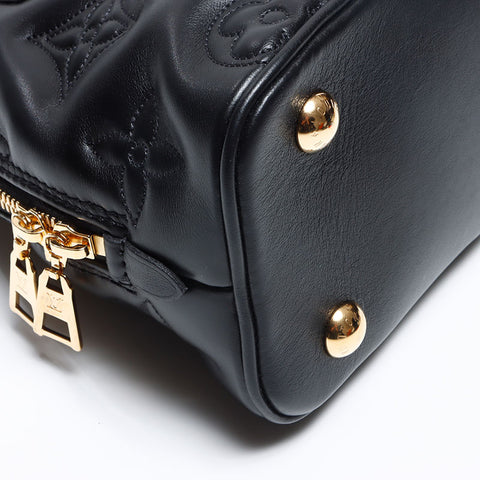 LOUIS VUITTON Alma Soft BB Bubble Gram Leather Shoulder Bag black WS13194