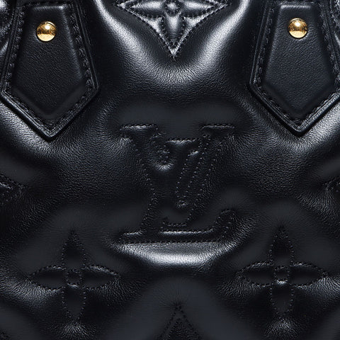 LOUIS VUITTON Alma Soft BB Bubble Gram Leather Shoulder Bag black WS13194