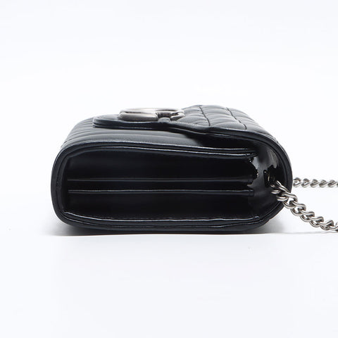 GUCCI GG Marmont Chain Leather Shoulder Bag black WS13203