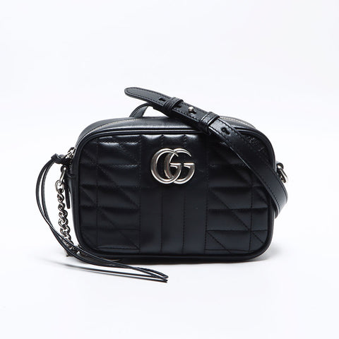 グッチ GUCCI GGマーモント チェーン レザー ショルダーバッグ ブラック WS13204