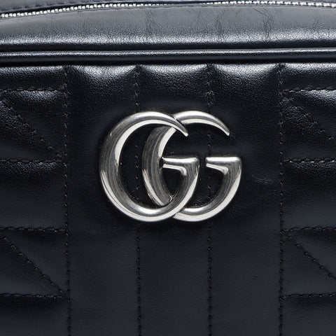 グッチ GUCCI GGマーモント チェーン レザー ショルダーバッグ ブラック WS13204