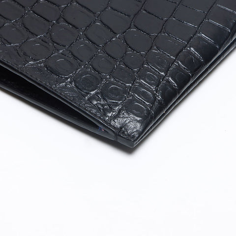YVES SAINT LAURENT YSL leather gold logo Clutch bag black WS13210