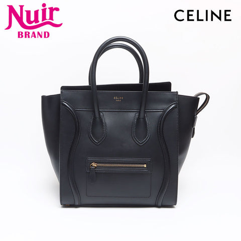 セリーヌ CELINE ラゲージ ミニショッパー レザー ゴールド トートバッグ ブラック WS13212