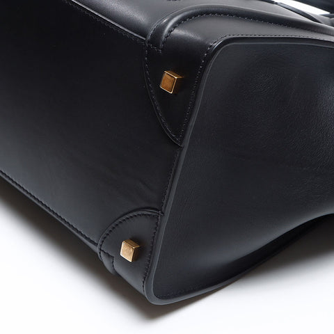 セリーヌ CELINE ラゲージ ミニショッパー レザー ゴールド トートバッグ ブラック WS13212