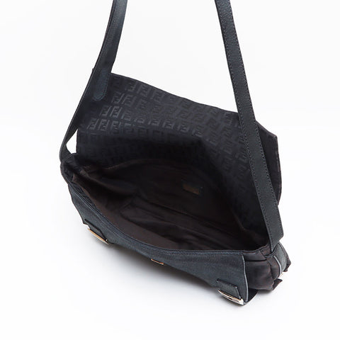 FENDI Zucchino 徽标单肩包 黑色 WS13217