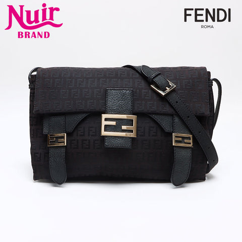 フェンディ FENDI ズッキーノ ロゴ ショルダーバッグ ブラック WS13217