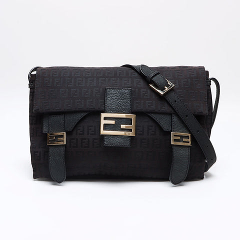 フェンディ FENDI ズッキーノ ロゴ ショルダーバッグ ブラック WS13217